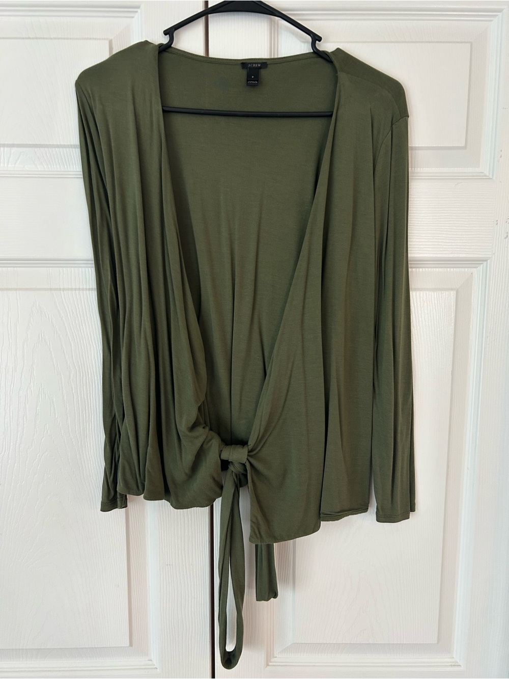 NWOT J.Crew Women’s Green Open Front Waist Tie Sheer Cardigan Sweater Size S